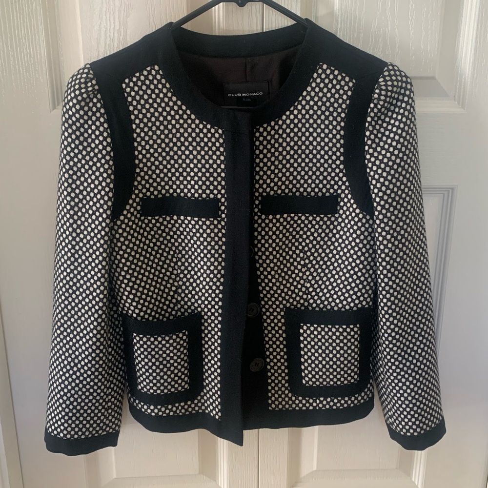 Club Monaco black and White Women's Blazer